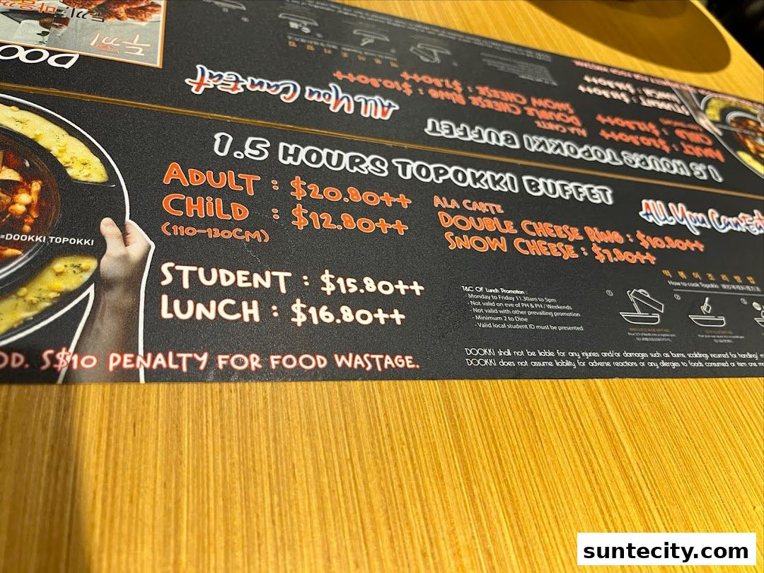 Menu page for Dookki