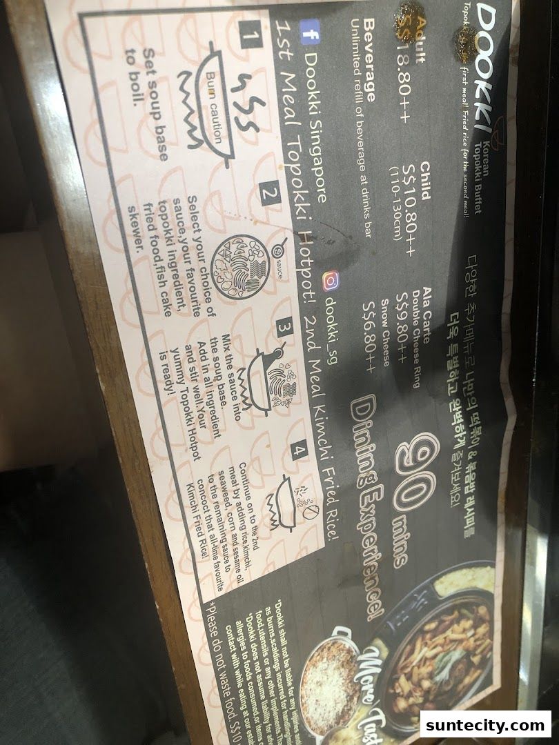 Menu page for Dookki