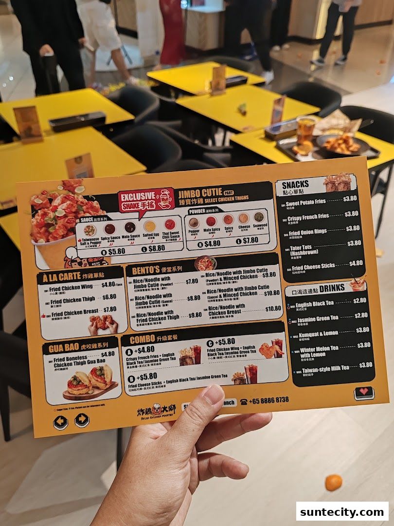 Menu page for Fried Chicken Master - Suntec City