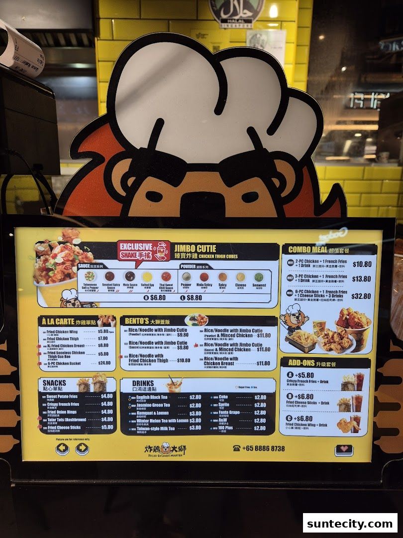 Menu page for Fried Chicken Master - Suntec City