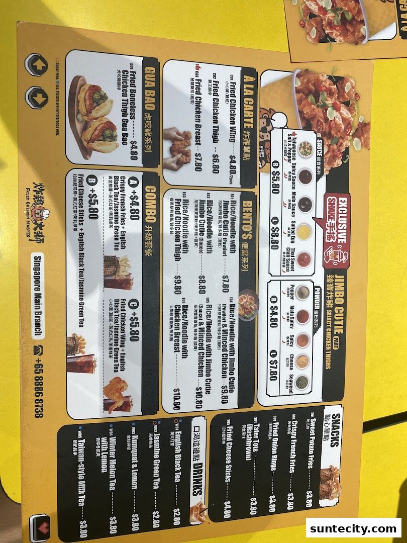 Menu page for Fried Chicken Master - Suntec City