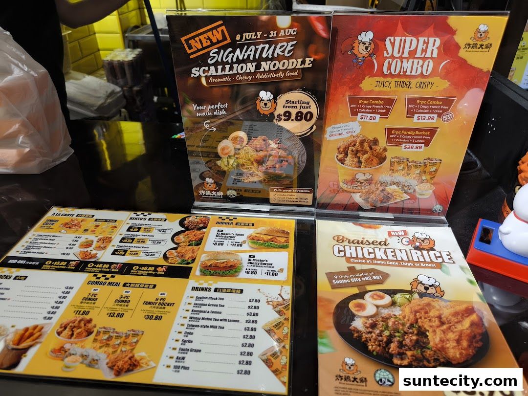 Menu page for Fried Chicken Master - Suntec City