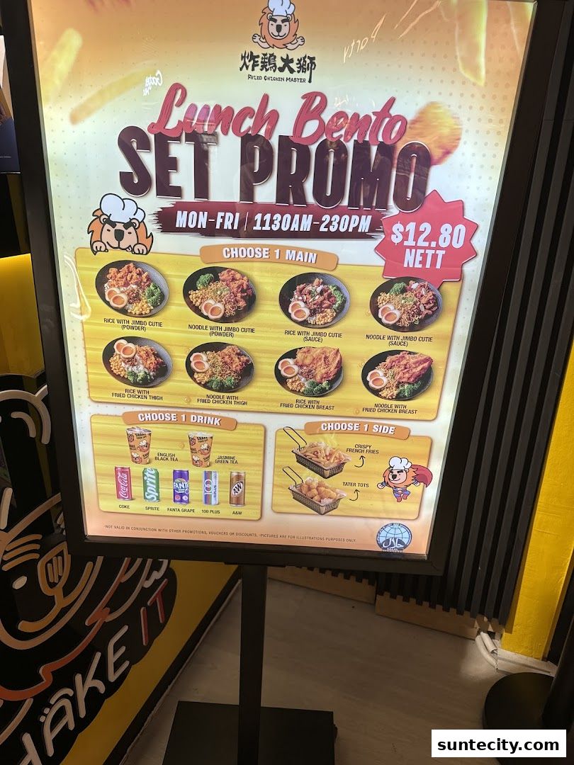 Menu page for Fried Chicken Master - Suntec City