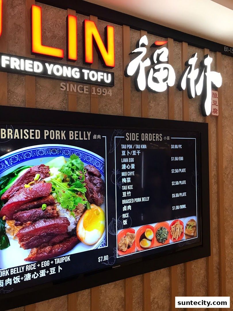 Menu page for FU LIN Yong Tau Foo