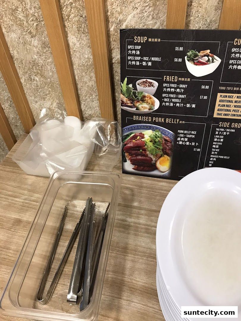 Menu page for FU LIN Yong Tau Foo