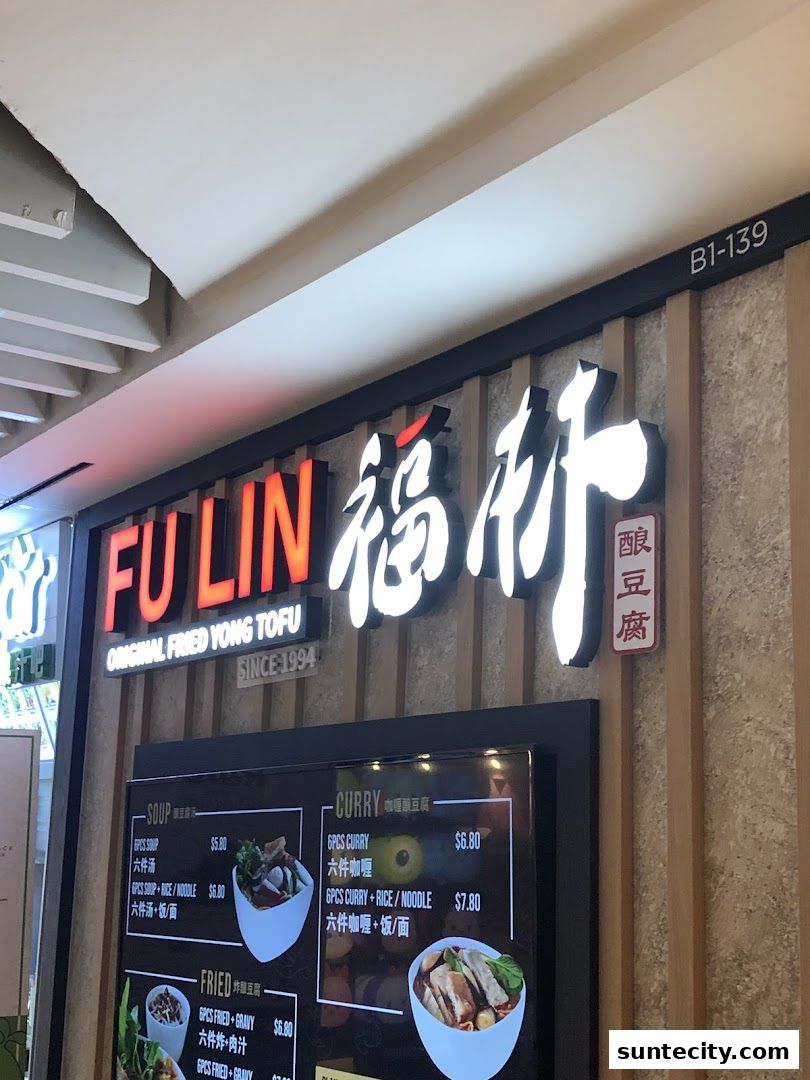 Menu page for FU LIN Yong Tau Foo