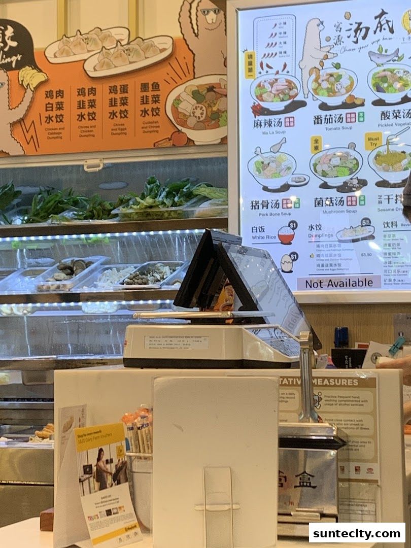 Menu page for Gong Yuan Ma La Tang 宫源麻辣烫  Suntec City