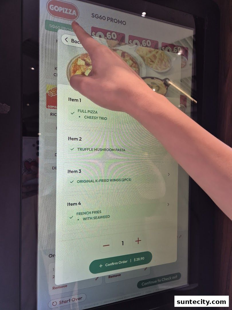 Menu page for GOPIZZA Suntec City