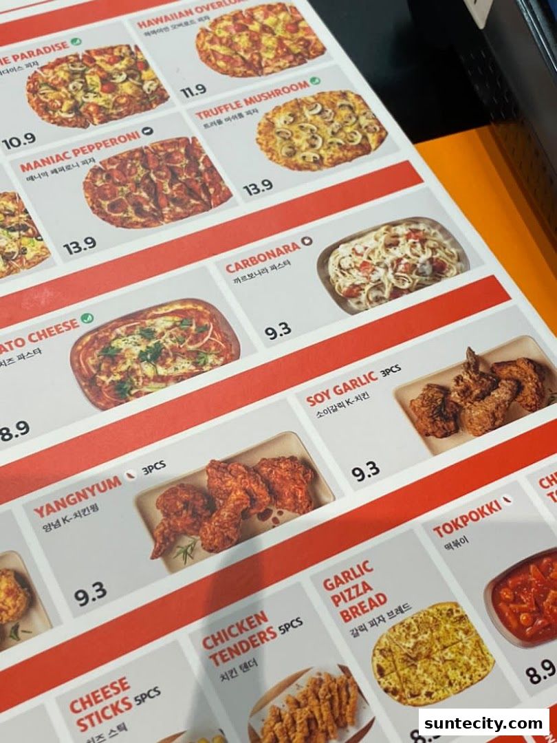 Menu page for GOPIZZA Suntec City