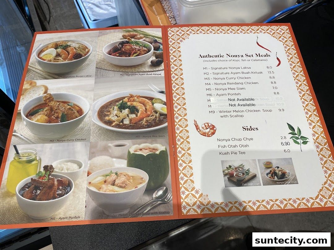 Menu page for HarriAnns Nonya Table