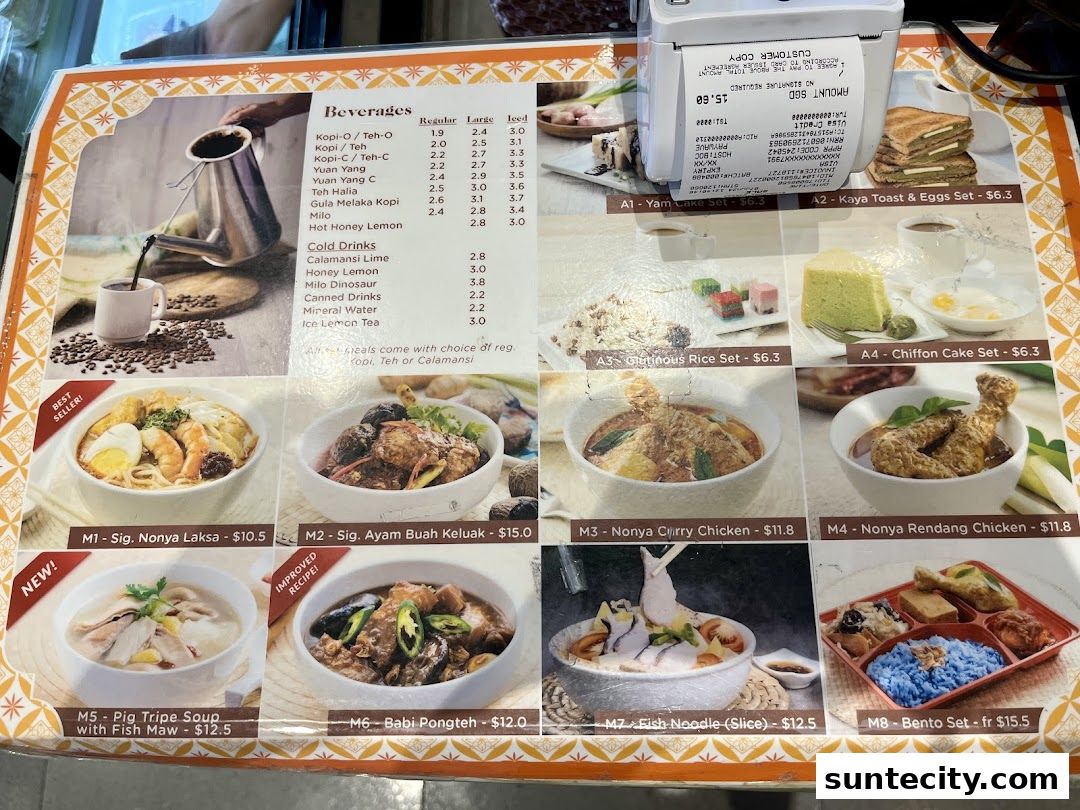 Menu page for HarriAnns Nonya Table