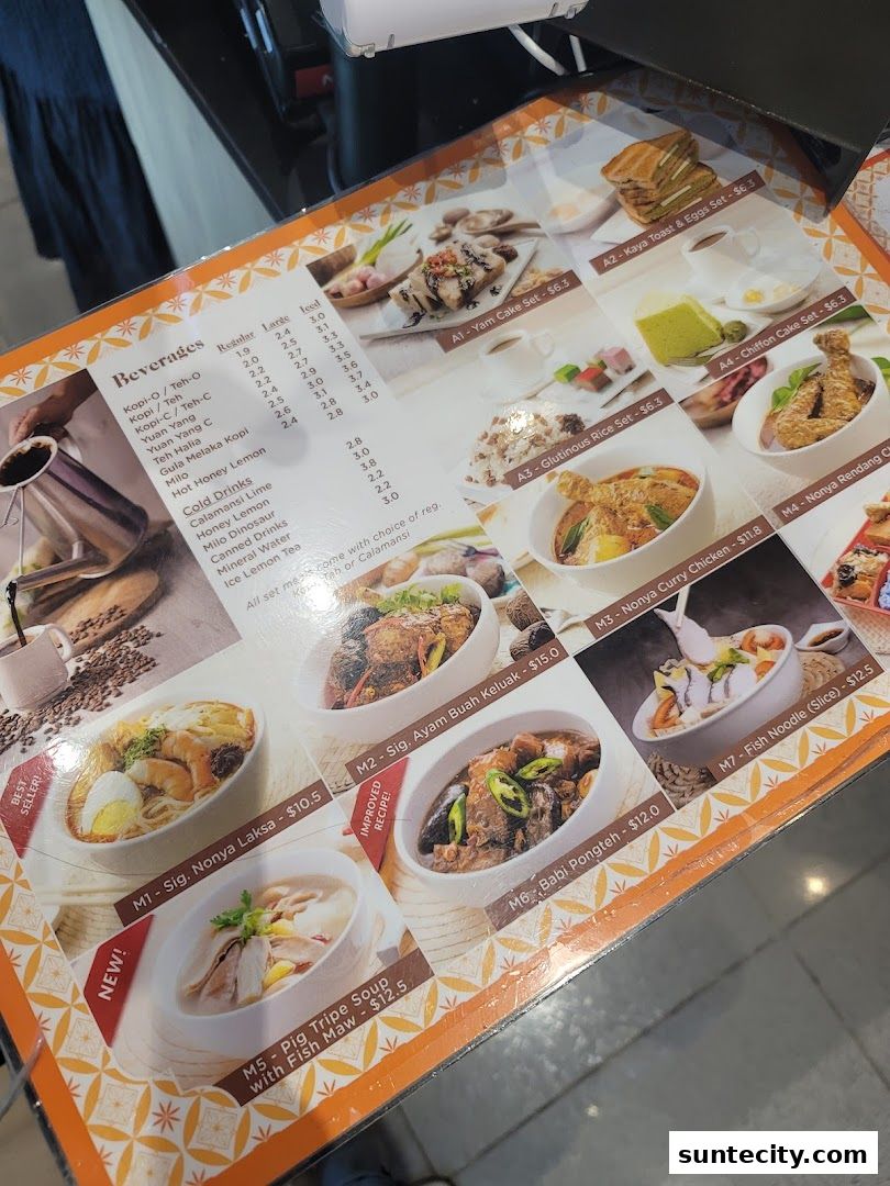 Menu page for HarriAnns Nonya Table