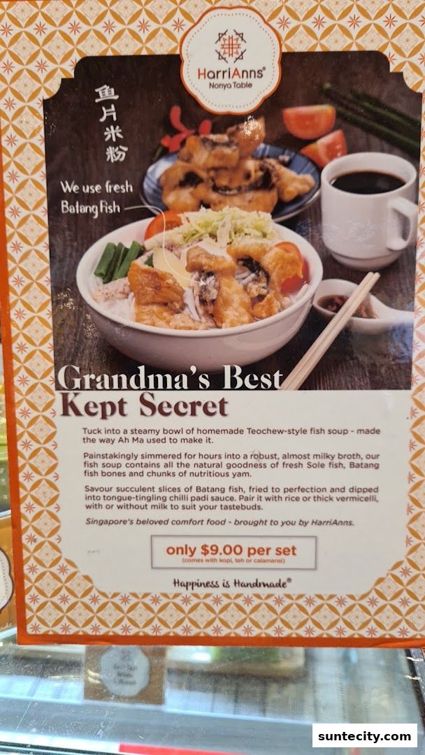 Menu page for HarriAnns Nonya Table