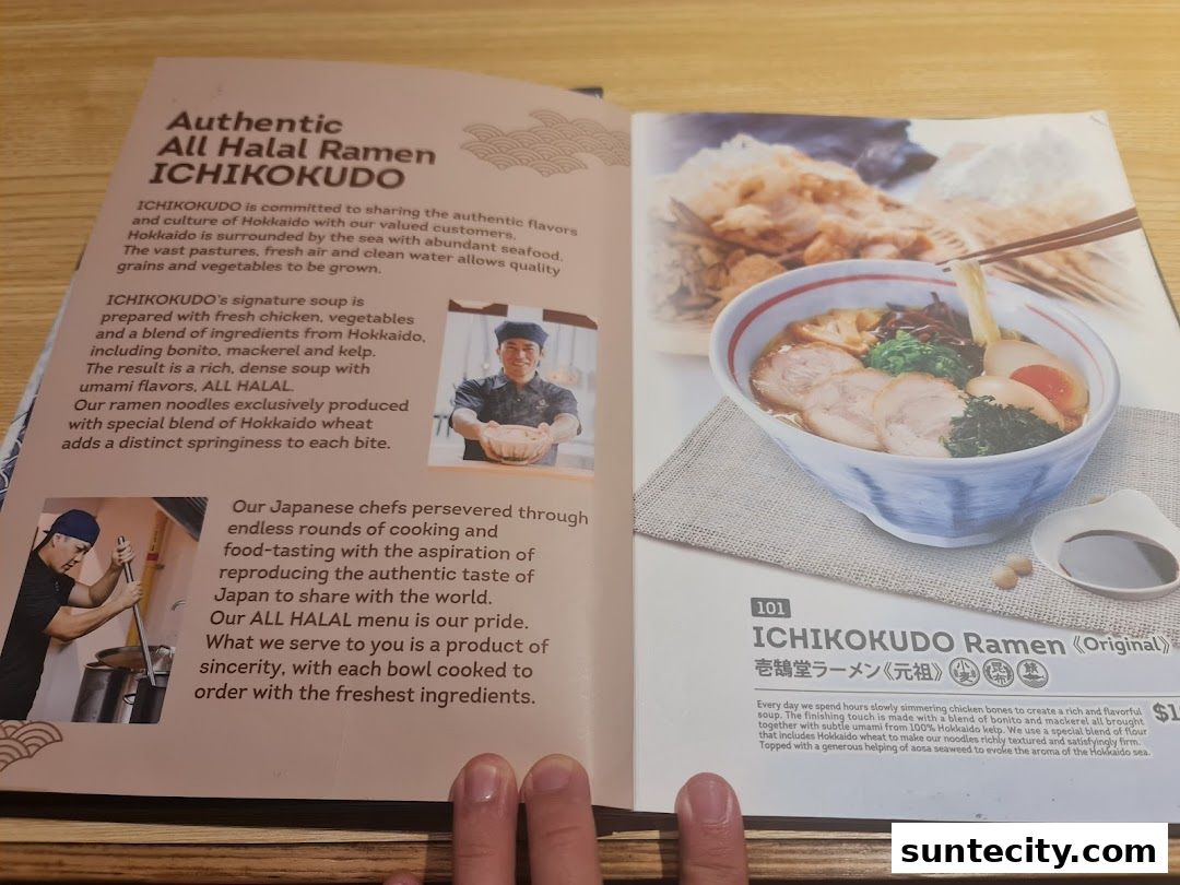 Menu page for Ichikokudo Hokkaido Ramen