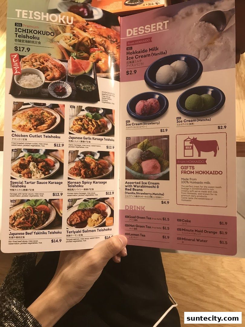 Menu page for Ichikokudo Hokkaido Ramen