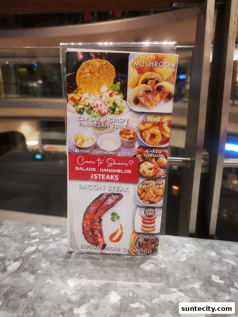Menu page for iSTEAKS  Suntec City