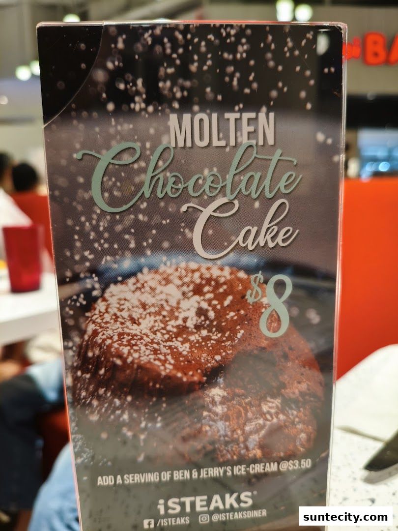 Menu page for iSTEAKS  Suntec City