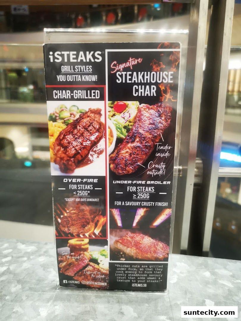 Menu page for iSTEAKS  Suntec City