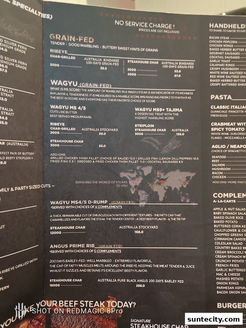 Menu page for iSTEAKS  Suntec City