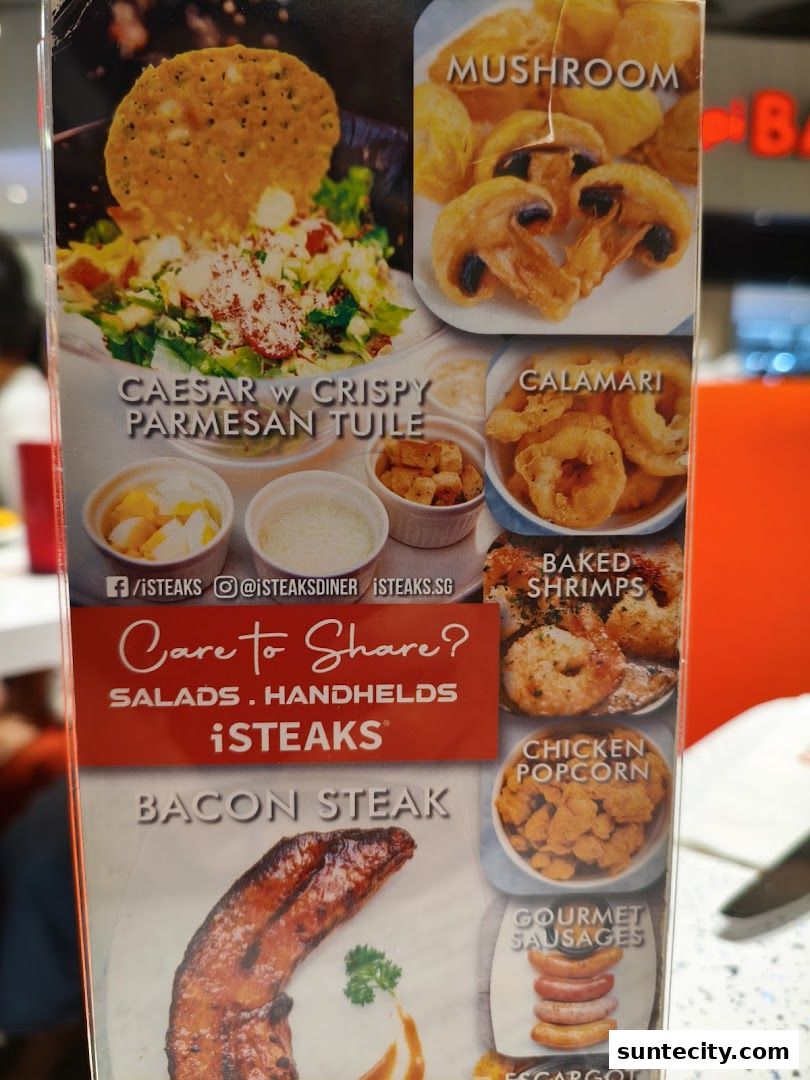 Menu page for iSTEAKS  Suntec City