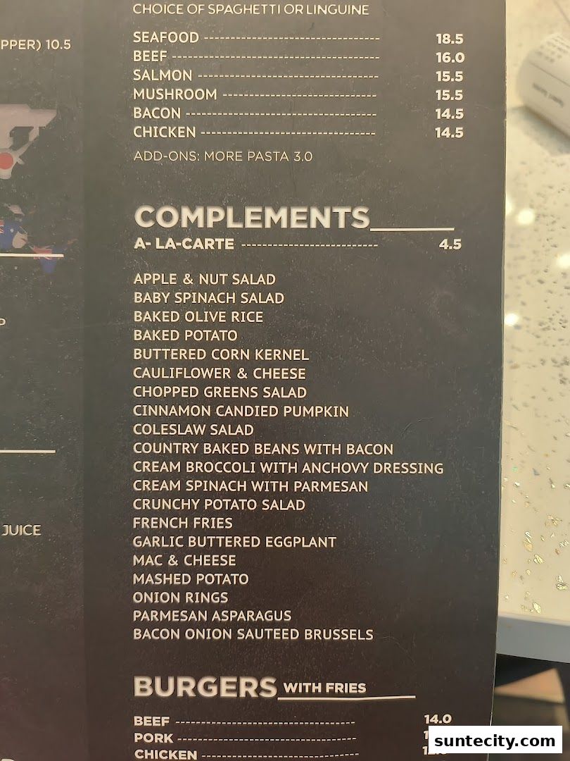 Menu page for iSTEAKS  Suntec City