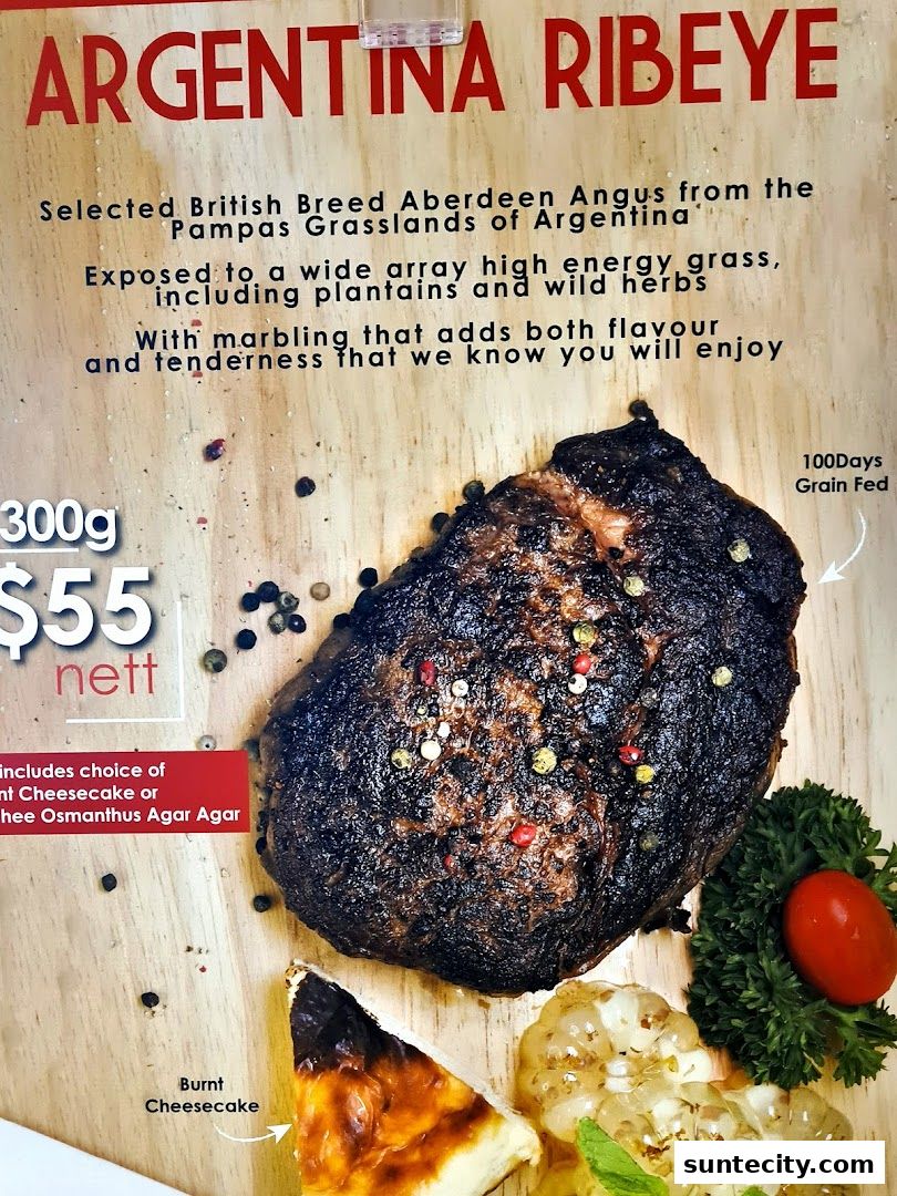 Menu page for iSTEAKS  Suntec City