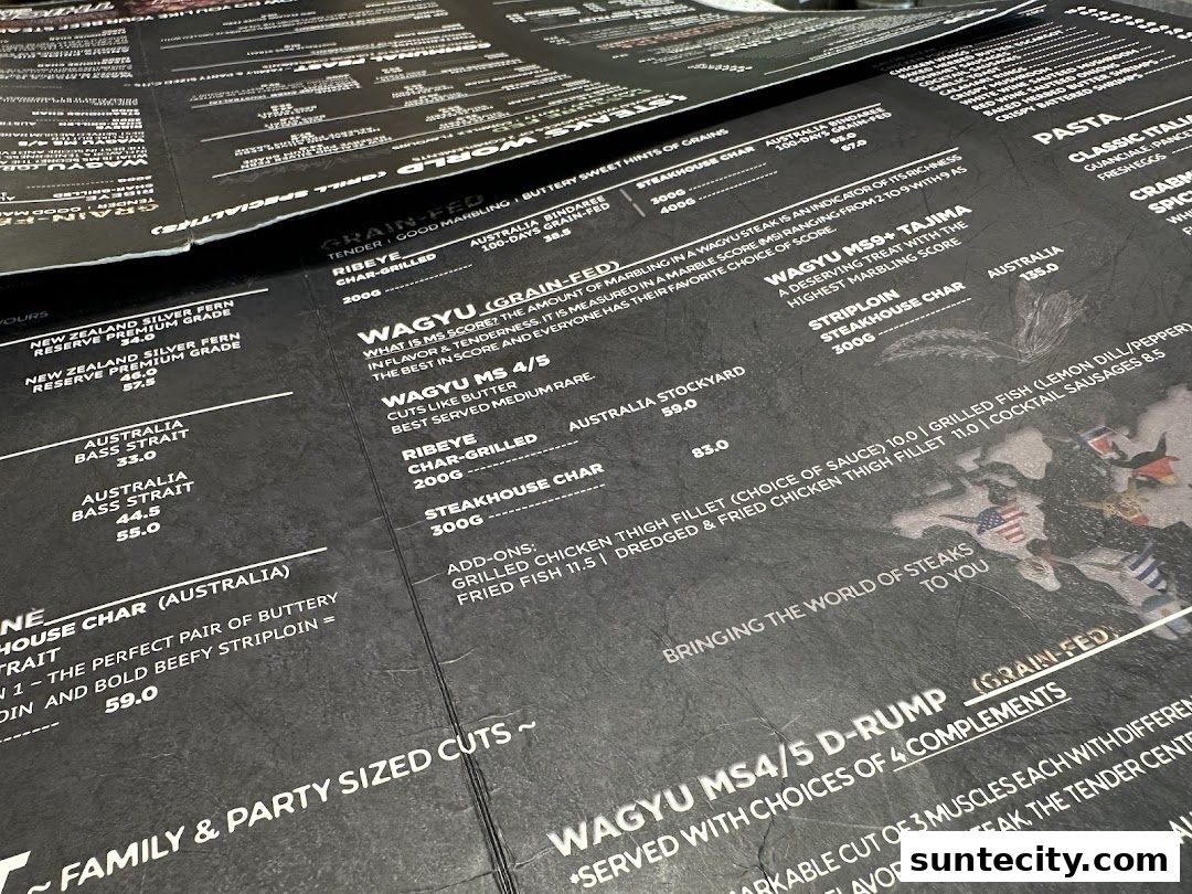 Menu page for iSTEAKS  Suntec City