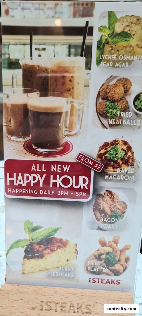 Menu page for iSTEAKS  Suntec City