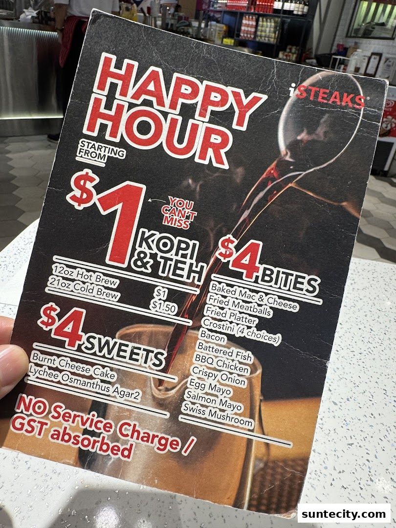 Menu page for iSTEAKS  Suntec City
