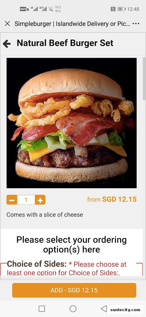 Menu page for iSTEAKS  Suntec City