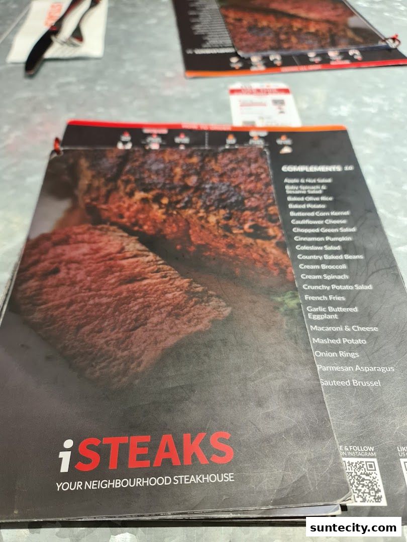 Menu page for iSTEAKS  Suntec City