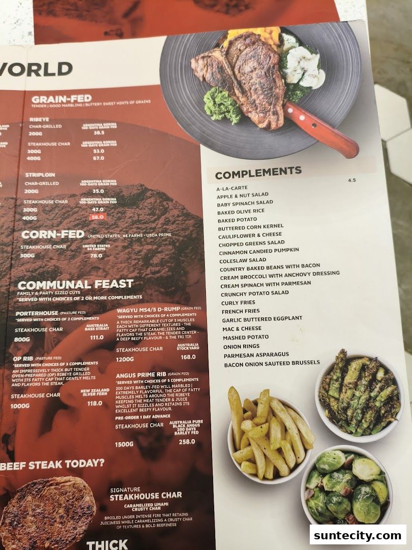 Menu page for iSTEAKS  Suntec City