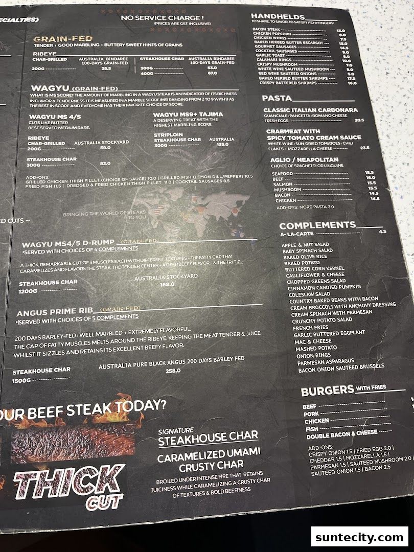 Menu page for iSTEAKS  Suntec City