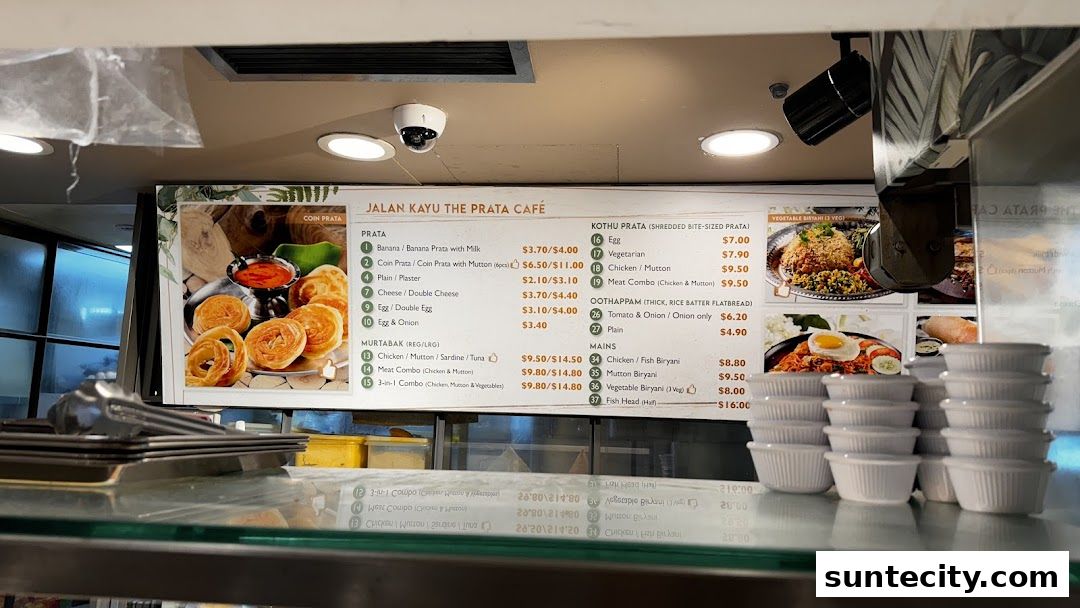 Menu page for Jalan Kayu The Prata Cafe  Suntec City 
