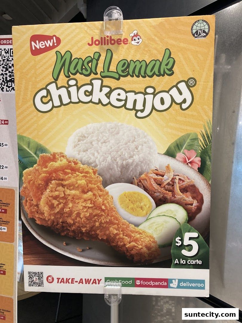 Menu page for Jollibee Suntec City