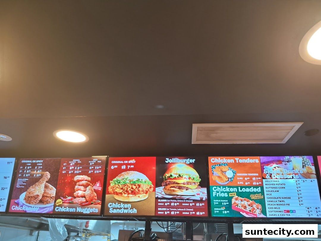 Menu page for Jollibee Suntec City