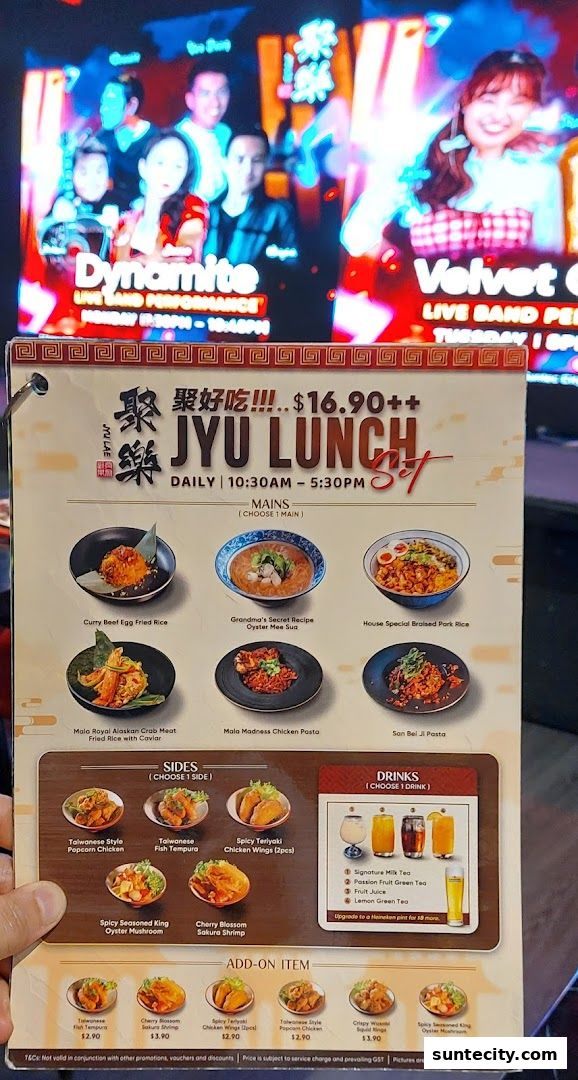 Menu page for Jyu Lae Bistro 聚樂