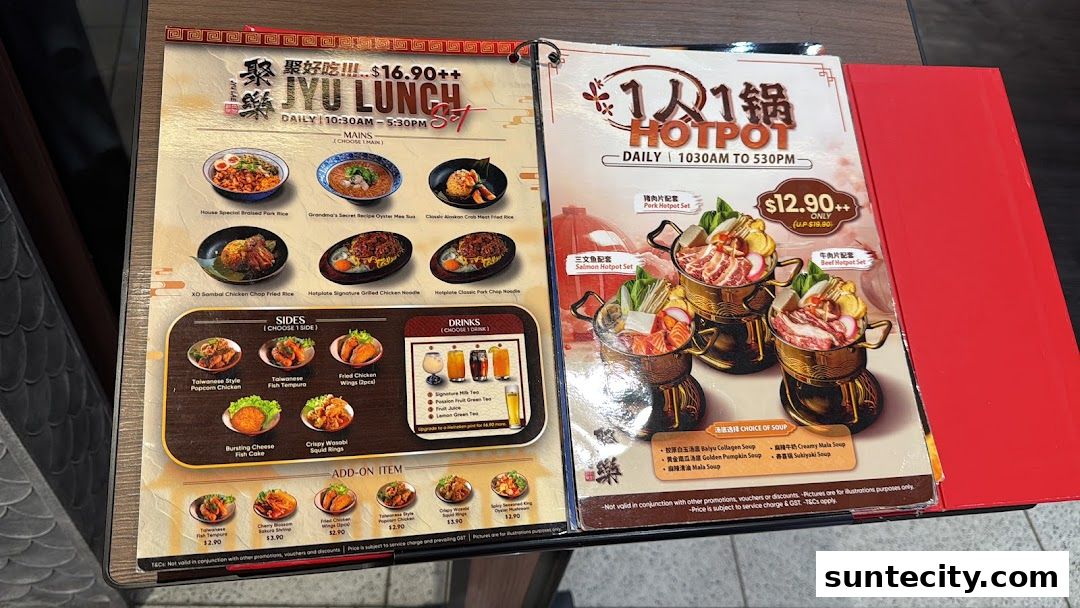 Menu page for Jyu Lae Bistro 聚樂