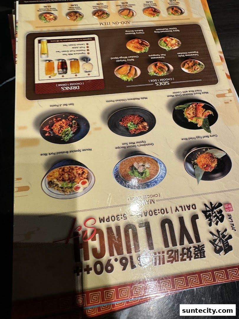 Menu page for Jyu Lae Bistro 聚樂