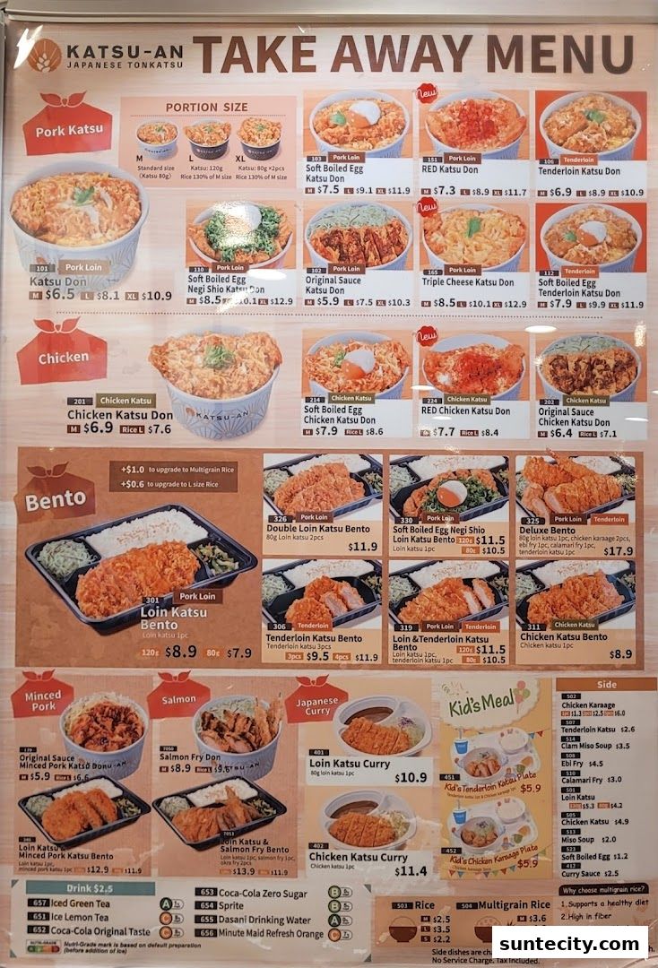 Menu page for Katsu-an Suntec City