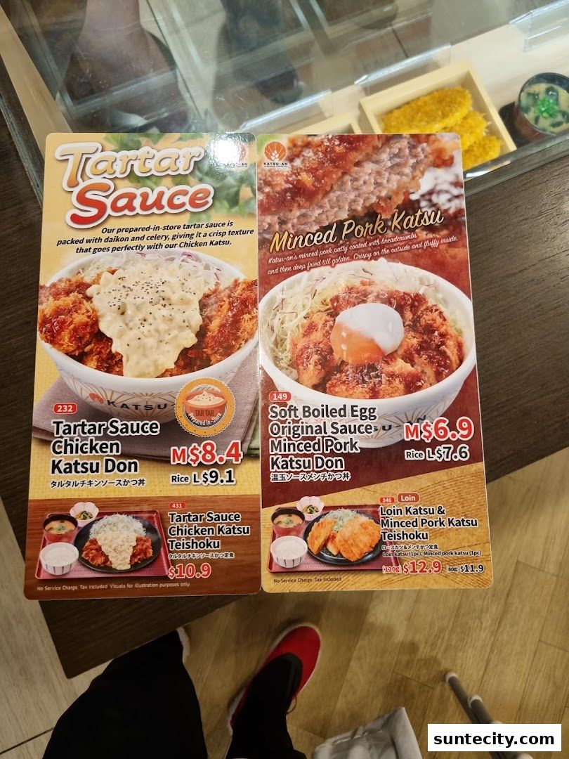 Menu page for Katsu-an Suntec City