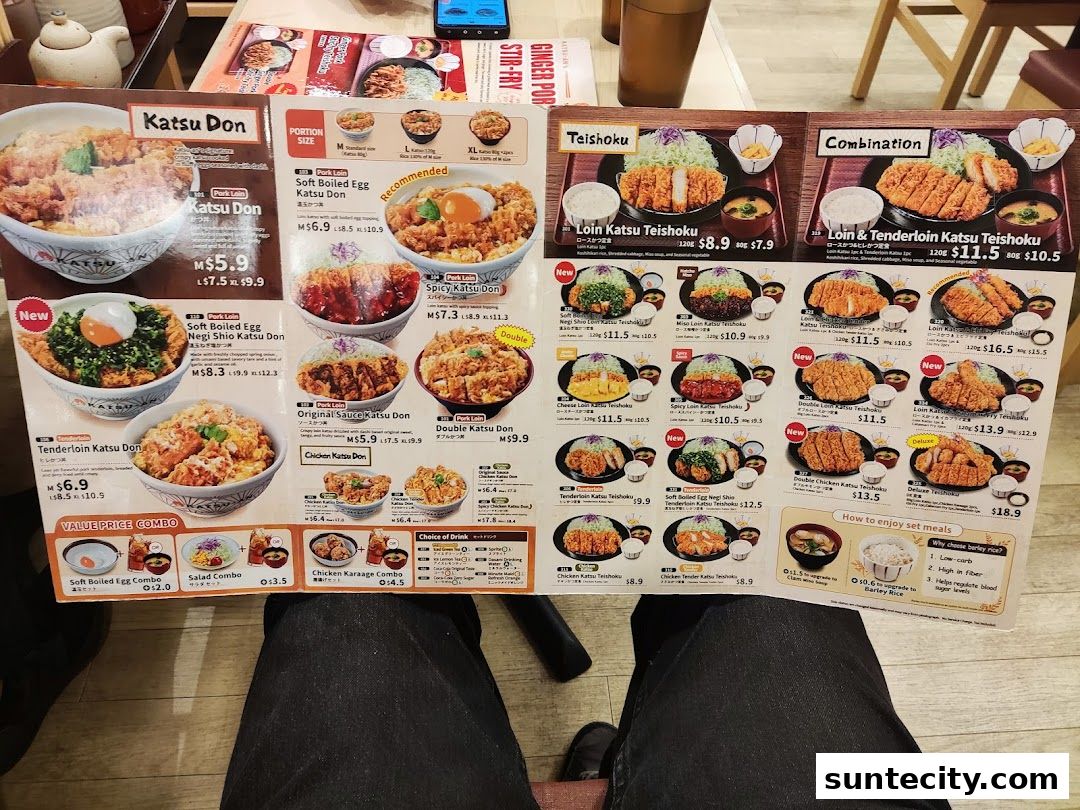 Menu page for Katsu-an Suntec City