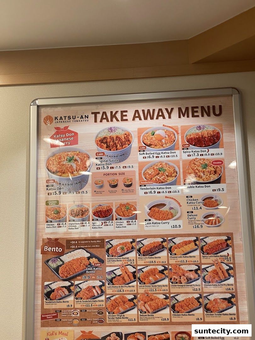 Menu page for Katsu-an Suntec City