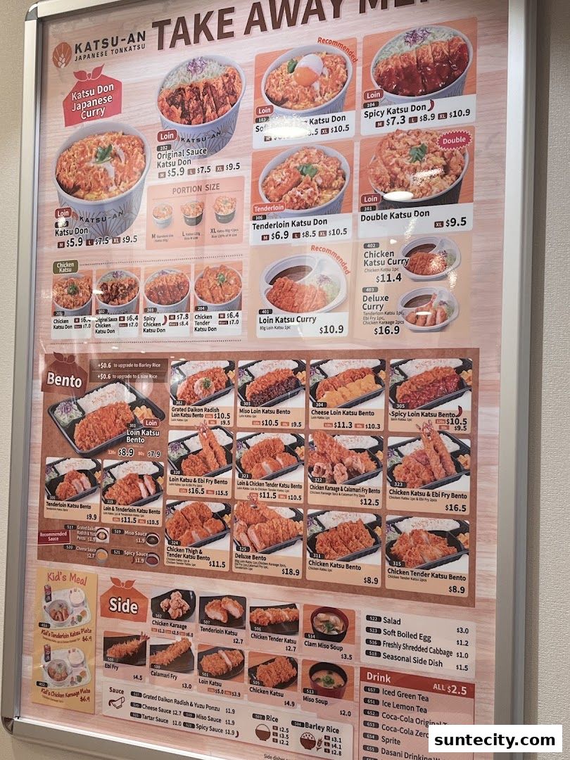 Menu page for Katsu-an Suntec City