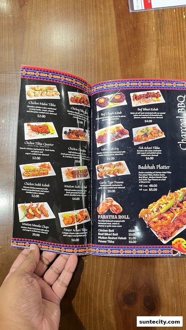 Menu page for Kebabchi Charcoal BBQ