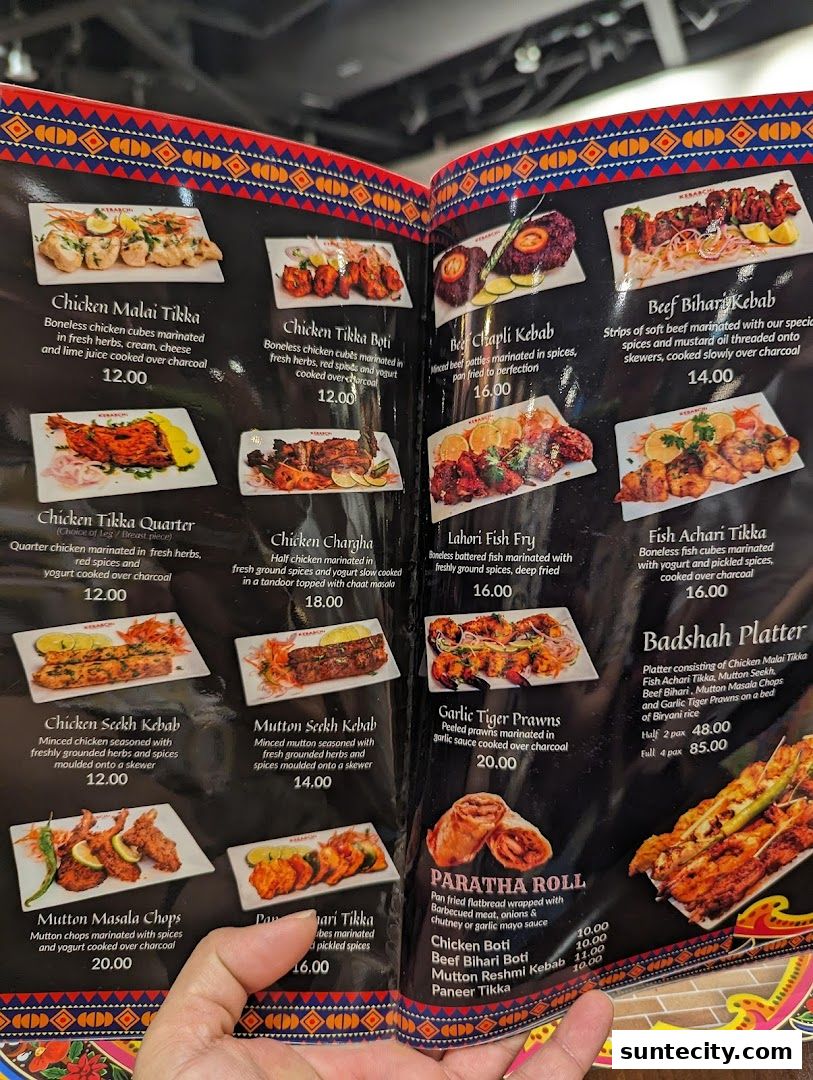 Menu page for Kebabchi Charcoal BBQ