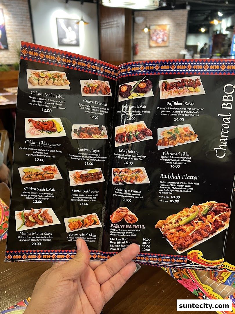 Menu page for Kebabchi Charcoal BBQ