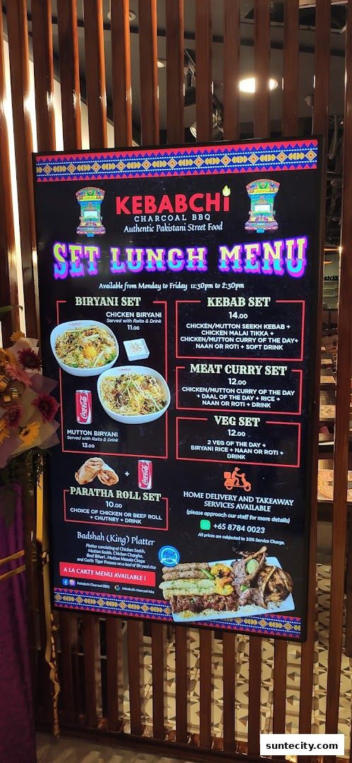 Menu page for Kebabchi Charcoal BBQ