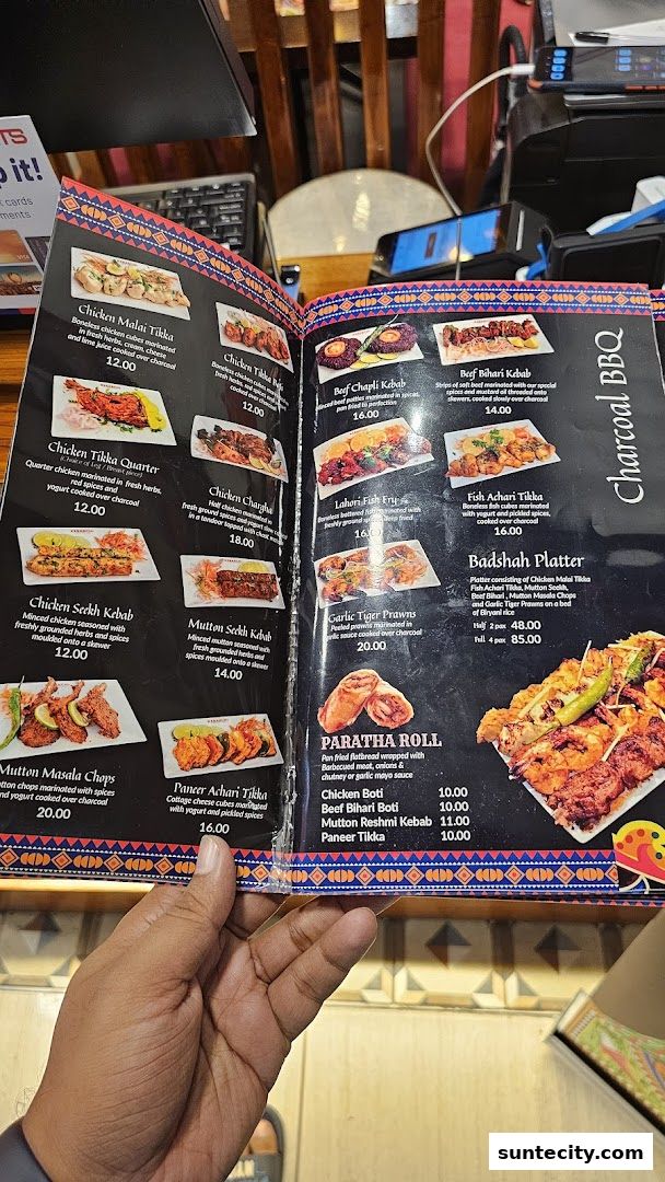 Menu page for Kebabchi Charcoal BBQ