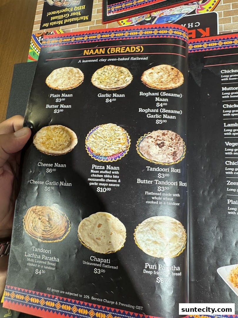 Menu page for Kebabchi Charcoal BBQ